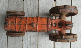 Early Cast Iron Tractor in Orange Paint 4