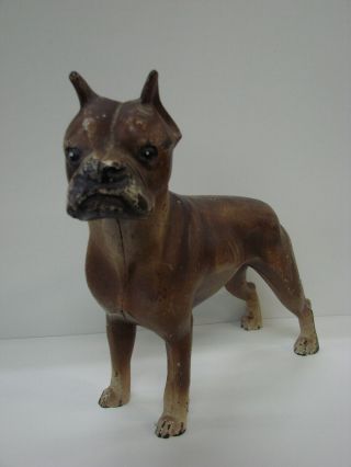 Rare Hubley No.  307 Boxer Cast Iron Dog Doorstop Full Figure 8 3/4 " Tall