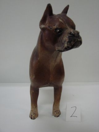 RARE Hubley No.  307 Boxer Cast Iron Dog Doorstop Full Figure 8 3/4 