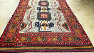 Exotic Caucasian Turkman Nomadic Hand - Knotted Vintage Wool 250kpsi.  Rug 4 