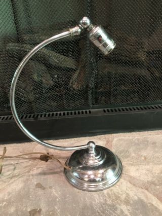 Art Deco Chrome Table Lamp,  Adjustable Head
