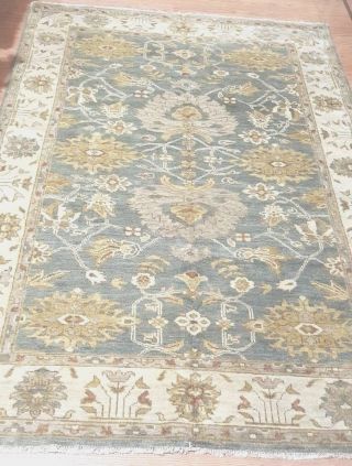 FINE ANTIQUITY TURKISH OUSHAK TRIBAL RUG HAND - KNOTTED WOOL 6 ' X 9 ' FT 5