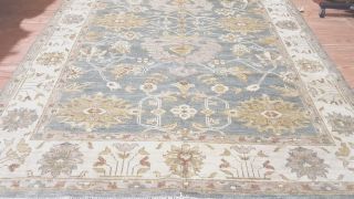 FINE ANTIQUITY TURKISH OUSHAK TRIBAL RUG HAND - KNOTTED WOOL 6 ' X 9 ' FT 6