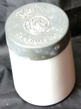 Antique KOKEN BARBER SUPPLY CO.  Pomeade Jar,  Signed on top & bottom•Rare 2