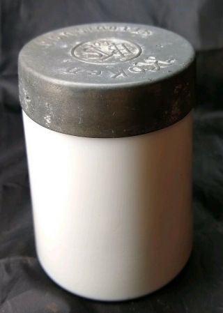 Antique KOKEN BARBER SUPPLY CO.  Pomeade Jar,  Signed on top & bottom•Rare 8
