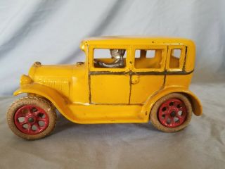 Vintage " Arcade " Brand Cast Iron 1920s Coupe Toy Car With Driver