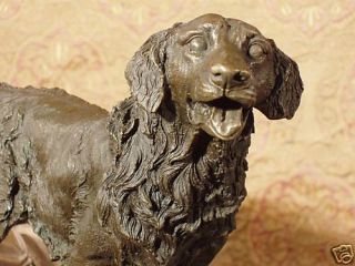 True Bronze Metal Statue Retriever Dog Man Best Friend Canine Sculpture Artwork