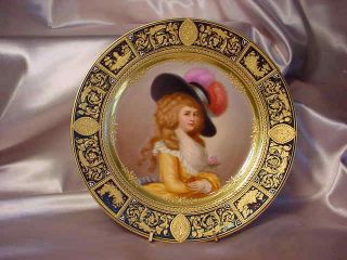 Magnificent 9 1/2 " Portrait Plate With Old Beehive & Devonshire Mark