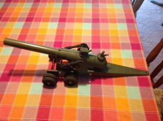 Vintage 25 Inch Big Bang Cannon By Conestoga 155mm.  Green With 8 Wheel.
