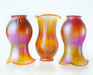 2.  25 " Replacement Golden Tulip Shades Iridescent Art Nouveau Glass Shades