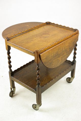 Drinks Trolley,  Antique Tea Trolley,  Barley Twist Drinks Cart,  1920,  B1225 2