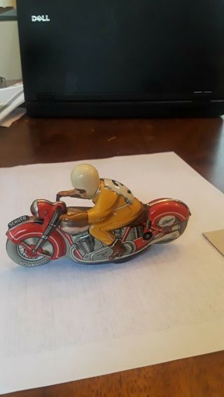 Vintage German Schuco 1012 Motorcycle Racer With Key -