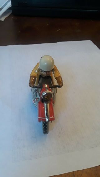 Vintage German Schuco 1012 Motorcycle Racer with Key - 3