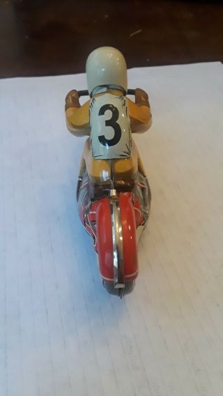 Vintage German Schuco 1012 Motorcycle Racer with Key - 4
