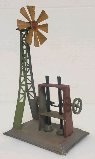 Vintage Collectible Steam Engine Wind Mill W/ Hammer Press Toy