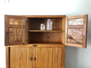 Antique Sellers Oak Hoosier Cabinet With Flour Sifter,  Sugar Bin,  More 6