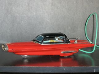 1960 ' s Japan Ichida Ford Gyron Tin B/O Remote Controlled Car,  3 Days, 2