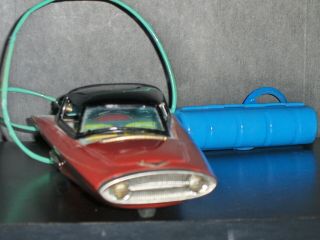 1960 ' s Japan Ichida Ford Gyron Tin B/O Remote Controlled Car,  3 Days, 4