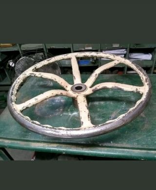 Vintage Cast Iron Hand Crank Wheel & Handle Lathe Industrial Machine 21 