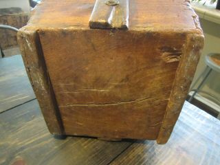 Primitive Well Rice Water Bucket Antique Vintage Dovetailed Wood Rustic Square 12