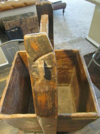 Primitive Well Rice Water Bucket Antique Vintage Dovetailed Wood Rustic Square 6