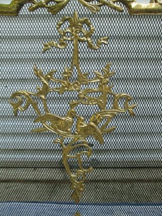 Vintage Ornate Solid Brass French Rococo Baroque Style Fireplace Screen SHP 3