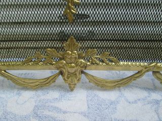 Vintage Ornate Solid Brass French Rococo Baroque Style Fireplace Screen SHP 4