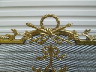 Vintage Ornate Solid Brass French Rococo Baroque Style Fireplace Screen SHP 5