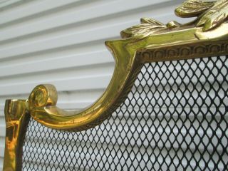 Vintage Ornate Solid Brass French Rococo Baroque Style Fireplace Screen SHP 6