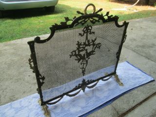Vintage Ornate Solid Brass French Rococo Baroque Style Fireplace Screen SHP 8