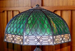 Handel Fish scale mermaid table lamp,  mission arts and crafts 3
