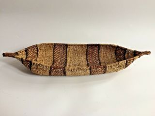 Antique Native American Indian Hand Woven Canoe Basket