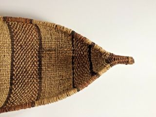 ANTIQUE NATIVE AMERICAN INDIAN HAND WOVEN CANOE BASKET 5