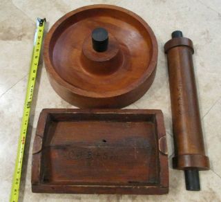 3 Antique Vintage Wood Foundry Molds - Pattern - Factory Steampunk -