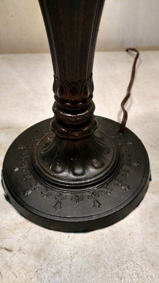 Antique Large Jefferson Lamp Base for slag or leaded glass shade Handel Era 3