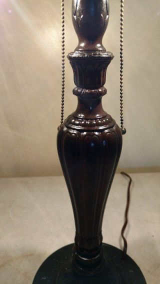 Antique Large Jefferson Lamp Base for slag or leaded glass shade Handel Era 4