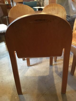 Rare Mid Century Peter Danko Bodyform Molded Plywood Chairs (4) 3