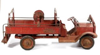 Keystone Packard Pressed Steel Toy Fire Hose Truck 1920 