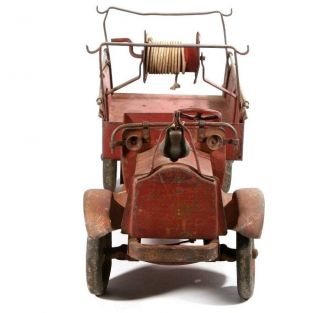 Keystone Packard Pressed Steel Toy Fire Hose Truck 1920 ' s Metal Toy 3