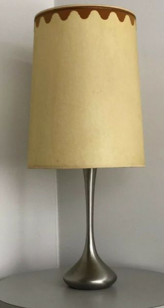 Vintage Mid Century Modern Circa 1960s Cast Nickel Eero Saarinen Era Tulip Lamp
