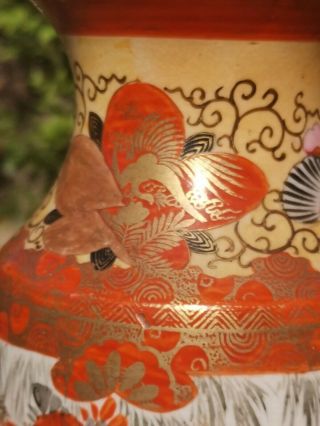 Antique c1880 Japanese Signed Kutani Large Porcelain Vase 7