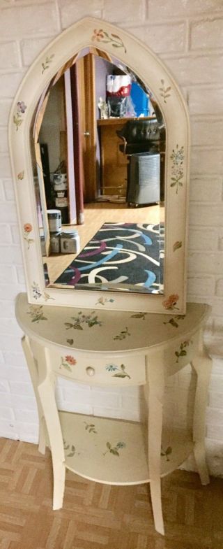 Vanity Antique Victorian Shabby Chic Mirror And Table
