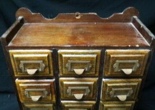 12 drawer apothecary / medical / card or spice cabinet hanging wood gallery hurt 3