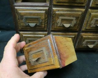 12 drawer apothecary / medical / card or spice cabinet hanging wood gallery hurt 4
