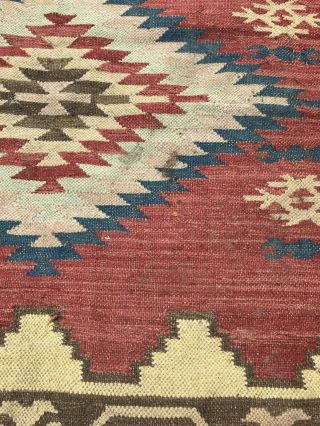 Antique Native American Navajo Rug / Blanket Estate Bind Weave Natural Dyes. 3