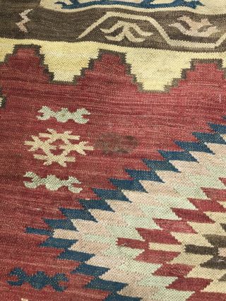 Antique Native American Navajo Rug / Blanket Estate Bind Weave Natural Dyes. 4