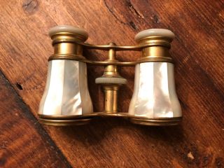 Antique/Vintage 1800 ' s French Theater Opera Glasses Mother of Pearl by Lemaire F 11