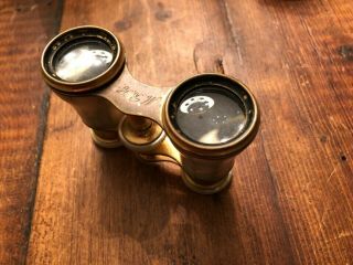 Antique/Vintage 1800 ' s French Theater Opera Glasses Mother of Pearl by Lemaire F 12