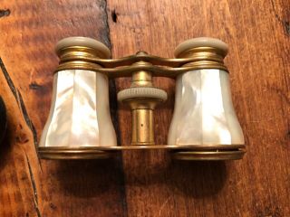Antique/Vintage 1800 ' s French Theater Opera Glasses Mother of Pearl by Lemaire F 5
