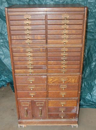 Antique Vintage Macey Tiger Oak Library Specimen Filing Cabinet Bookcase Chest
